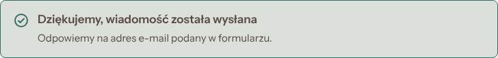 Formularz kontaktowy, stan: Wysłano, desktop