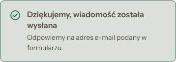 Formularz kontaktowy, stan: Wysłano, telefon